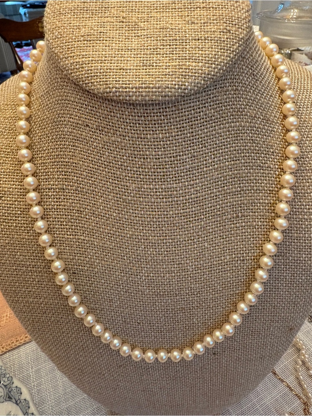 Miriam Haskell Cream Pearl Strand Necklace